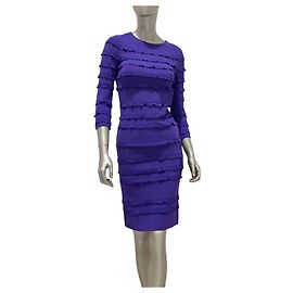 Abito viola con volant Christian Dior - Taglia 38 - Usato