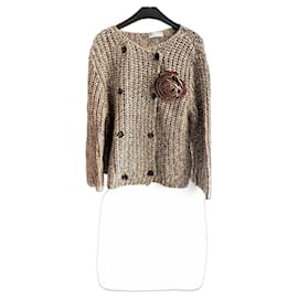 Brunello Cucinelli Strickjacke mit Blumen-Applikation