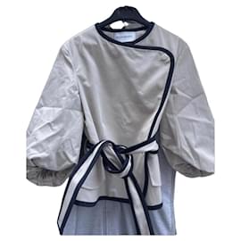 Yves Saint Laurent Veste courte en coton beige et noir