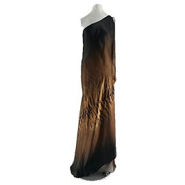 Roberto Cavalli Braunes Kleid mit Tigerprint