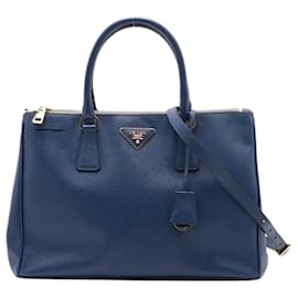 Prada Borsa 2way in pelle Saffiano Lux blu