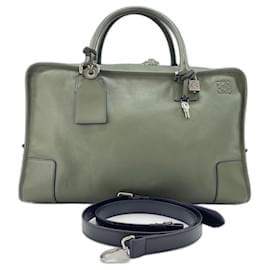 Borsa Loewe Amazona 44 Anagram in pelle verde