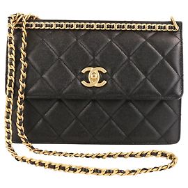 Borsa a tracolla Chanel Coco Mark Matelassé Caviar Skin Small Flap Chain