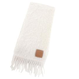 Stola in lana e mohair avorio Loewe