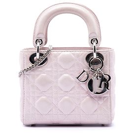 Lady Dior in agnello cannage iridescente rosa mini