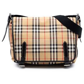 Burberry Beige House Check Canvas Messenger Bag