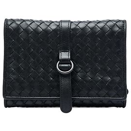 Portagioie in nappa intrecciato nero Bottega Veneta