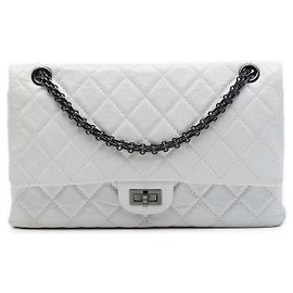 Chanel White Quilted Aged Calfskin Reissue 2.55 Double Flap 226