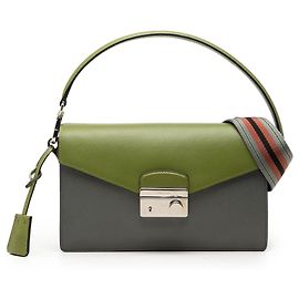 Borsa Prada Green Bicolor Saffiano Lux Sound Lock