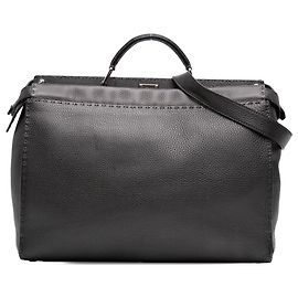 Fendi Selleria Peekaboo Tasche aus Leder grau groß Iconic Fit
