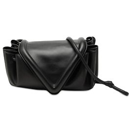 Bottega Veneta Borsa a tracolla Beak in agnello nero, piccola