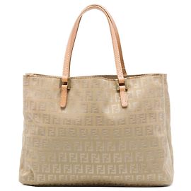 Tote Shopping in tela Zucchino beige Fendi