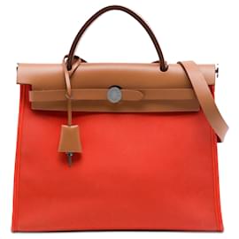 Hermès Orange Toile Herbag Zip 31