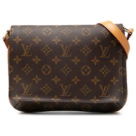 Louis Vuitton Marrone Monogram Musette Tango con tracolla corta
