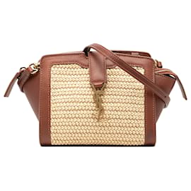 Borsa Tote Saint Laurent Downtown Monogram in Raffia Beige Toy