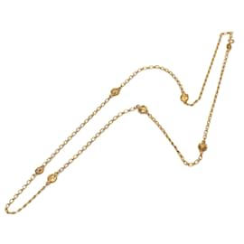 Collana lunga a maglie Chanel Gold CC placcata oro con testa di leone