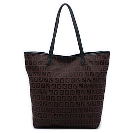 Tote in tela Zucchino marrone Fendi