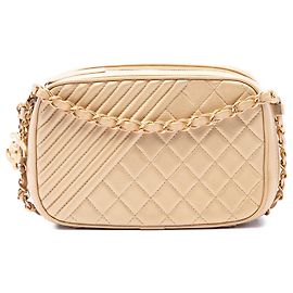 Chanel Gold Small Quilted Lambskin Coco Boy Kamera Tasche