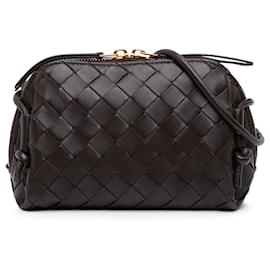 Borsa a tracolla Loop Mini in agnello intrecciato Intrecciato marrone Bottega Veneta
