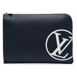 Pochette Jour GM Louis Vuitton Blue Taurillon Initials Circle