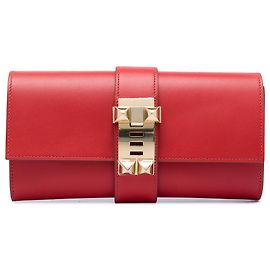 Clutch Medor 23 em Tadelakt vermelho Hermès