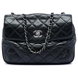 Chanel Black CC Quilted Calfskin Single Flap