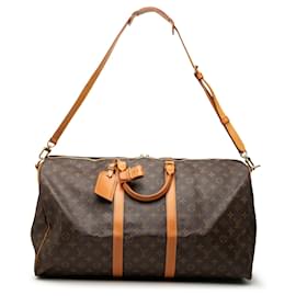 Louis Vuitton Marrone Monogram Keepall Bandouliere 55