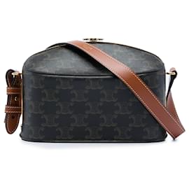 Borsa pranzo Celine in tela rivestita Triomphe marrone - Céline
