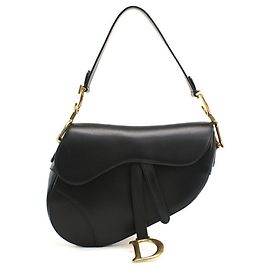 Borsa a tracolla Christian Dior in pelle di vitello nera