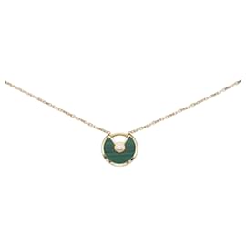 Amulette de Cartier Halskette aus Gelbgold, Malachit und Diamant S0004