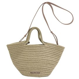 Borsa a 2 vie Ibiza Small Basket Balenciaga 695612 in verde chiaro