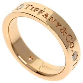 Tiffany & Co. 18K Roségold flacher Ring mit 3 Diamanten
