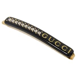 Barrette Gucci nera con strass