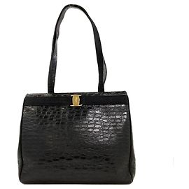 Borsa Tote Salvatore Ferragamo in pelle con stampa a rilievo Vara Ribbon