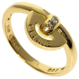 Celine Logo Diamond Ring aus 18K Gelbgold - Céline