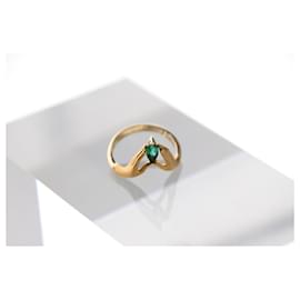 Autre Marque Carrera y Carrera Las Manos Ring 18K Gelbgold mit Smaragd