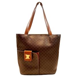 Céline Borsa Tote Celine in pelle marrone e PVC
