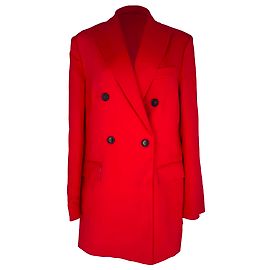 Blazer doppiopetto in viscosa rossa Golden Goose