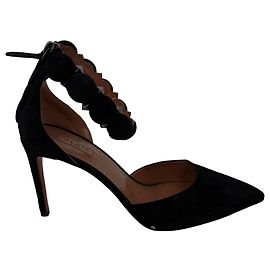 Sandali Bombe 90 in scamosciato nero Alaïa