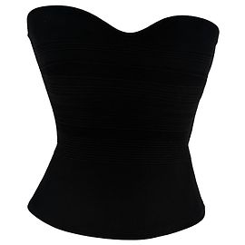 Roland Mouret Tube Top mit Herz-Ausschnitt aus schwarzer Viskose