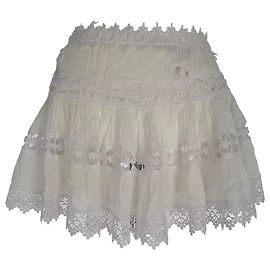 Autre Marque Minifalda de encaje Charo Ruiz en algodón blanco ecru