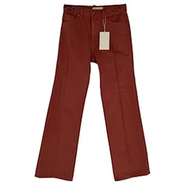 Jeans a gamba dritta Agatha di Ulla Johnson in cotone rosso