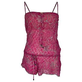 Macacões sem mangas estampados Missoni em rayon rosa