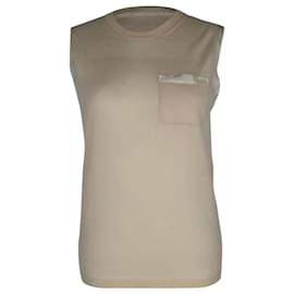 Canotta in maglia Lanvin in cashmere color crema