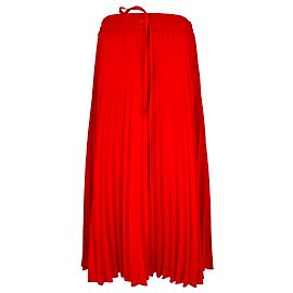 Valentino Garavani Falda midi plisada con cordón de ajuste Red Valentino en acetato rojo