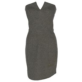 Vestido mini bustier Yves Saint Laurent en algodón gris