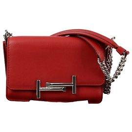 Tod's Borsa a tracolla in pelle con catena rossa