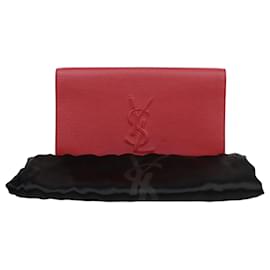 Clutch Saint Laurent in pelle rossa