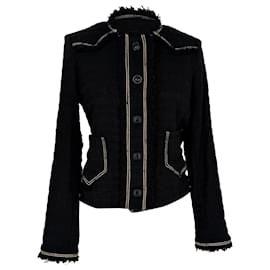 Isabel Marant Etoile Button-Down Tweed Blazer in Black Cotton