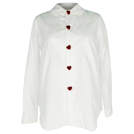 Top de manga larga con botones Comme des Garçons Girl en algodón blanco - Comme Des Garcons